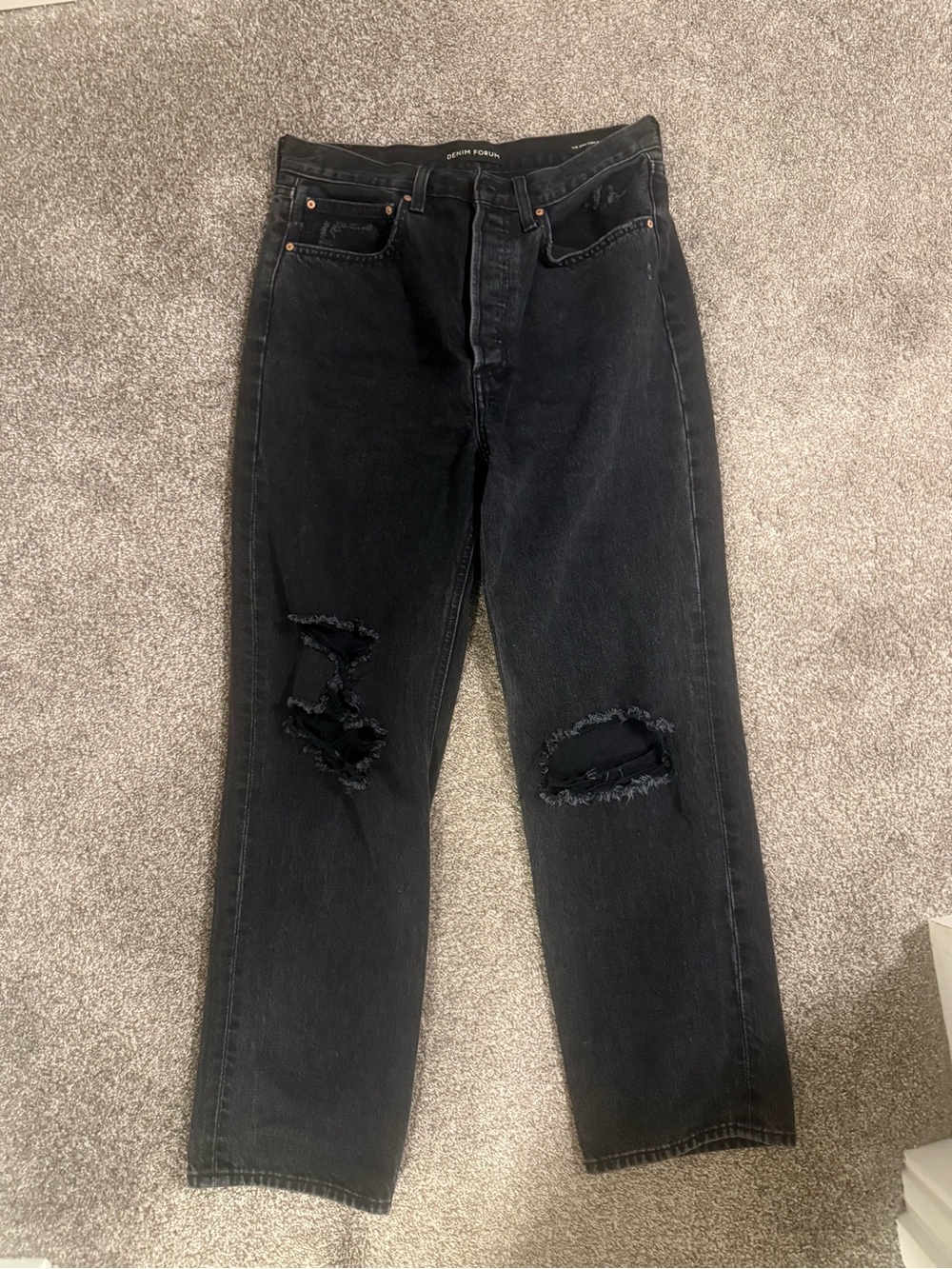 Denim Forum Joni High Rise Loose Jeans - Black